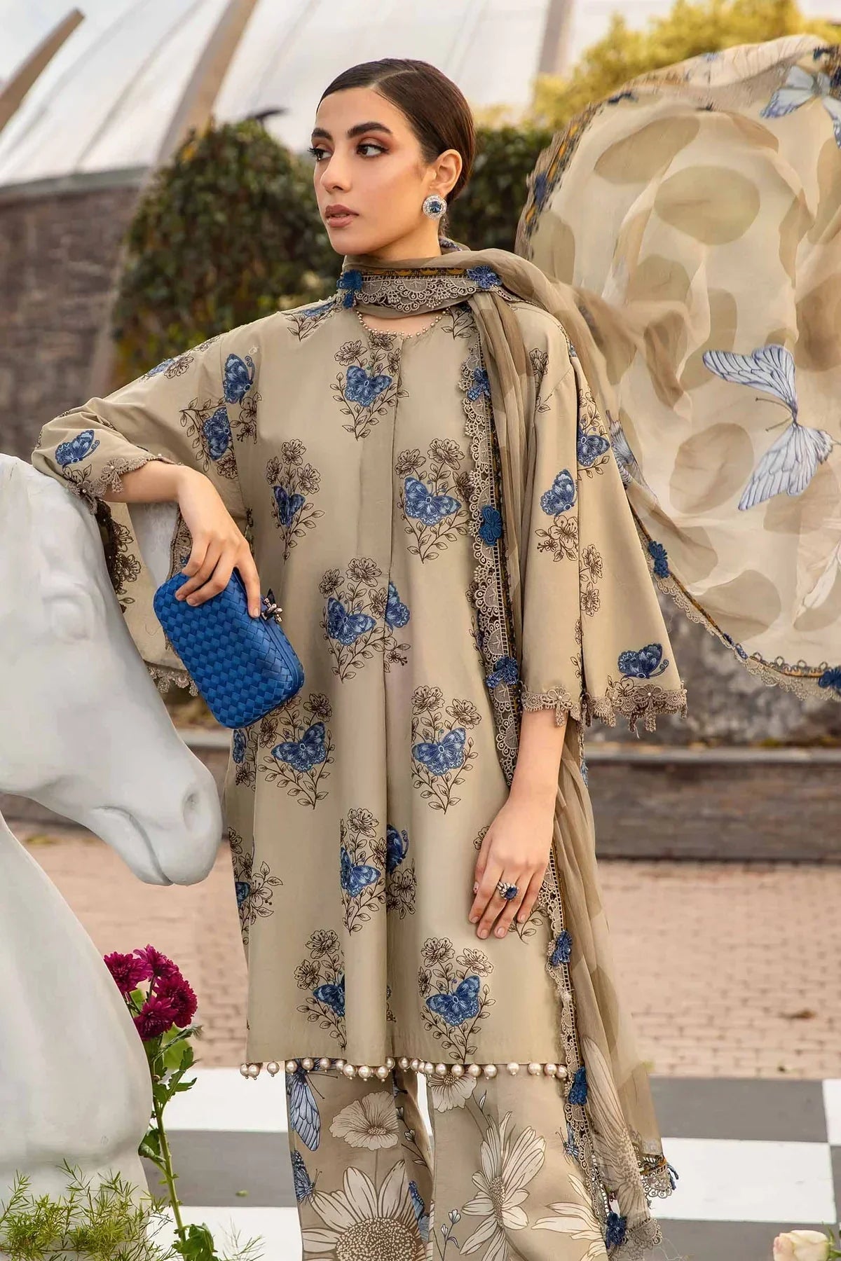 Maria B | M Prints Spring 24 | MPT-2105-B -  Maria B Luxury - Original Designer Dress - House of Maryam