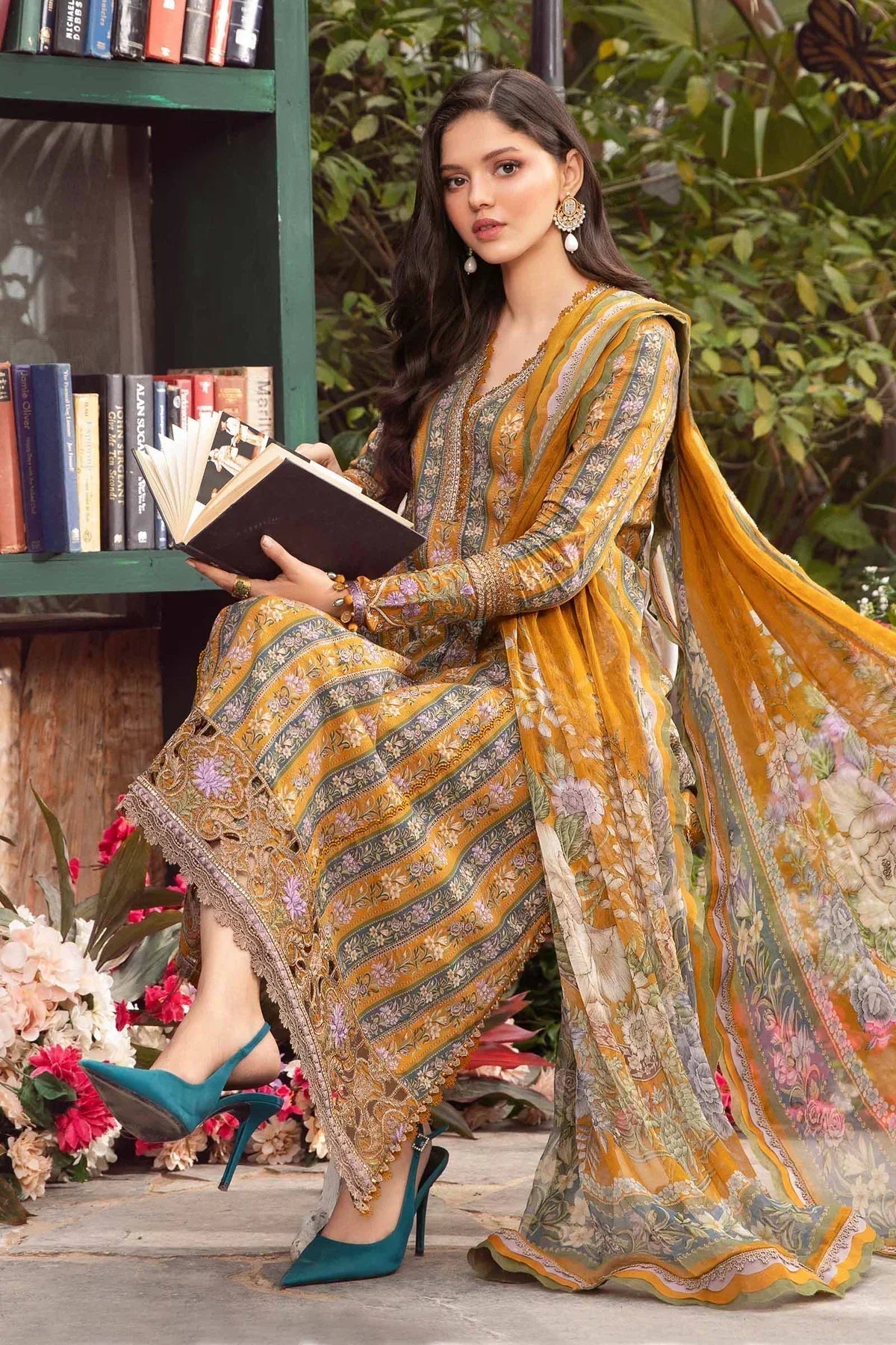 Maria B | M Prints Spring 24 | MPT-2107-A -  Maria B Luxury - Original Designer Dress - House of Maryam