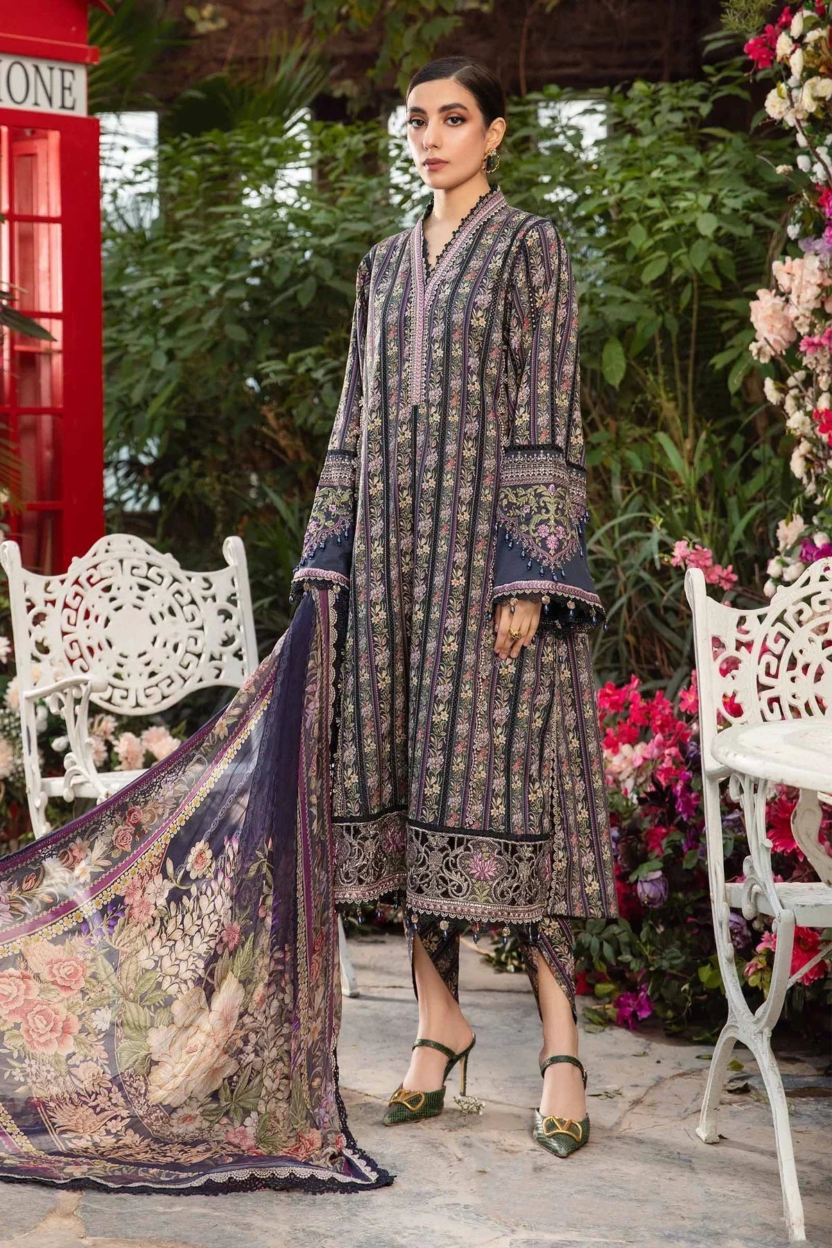 Maria B | M prints Spring 24 | MPT-2107-B -  Maria B Luxury - Original Designer Dress - House of Maryam