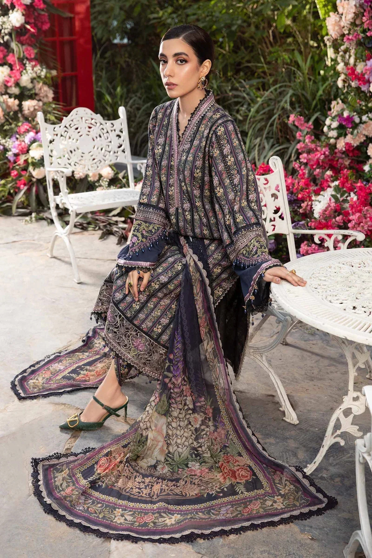Maria B | M prints Spring 24 | MPT-2107-B -  Maria B Luxury - Original Designer Dress - House of Maryam