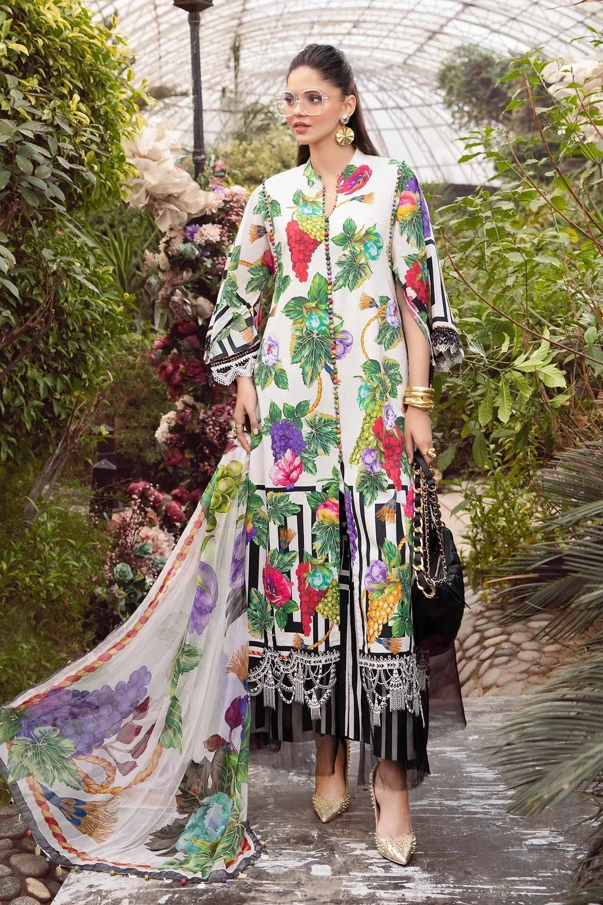 Maria B | M Prints Spring 24 | MPT-2108-A -  Maria B Luxury - Original Designer Dress - House of Maryam