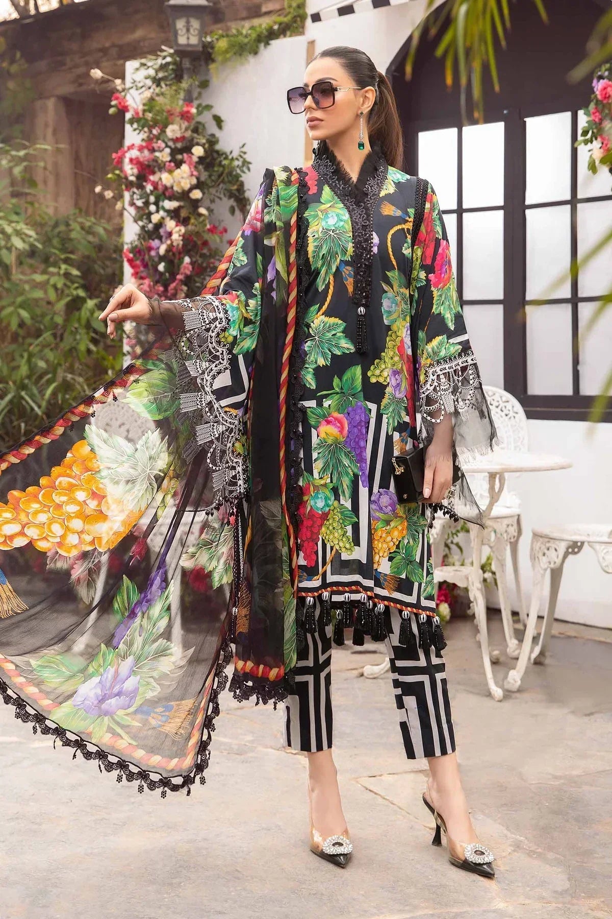 Maria B | M Prints Spring 24 | MPT-2108-B -  Maria B Luxury - Original Designer Dress - House of Maryam