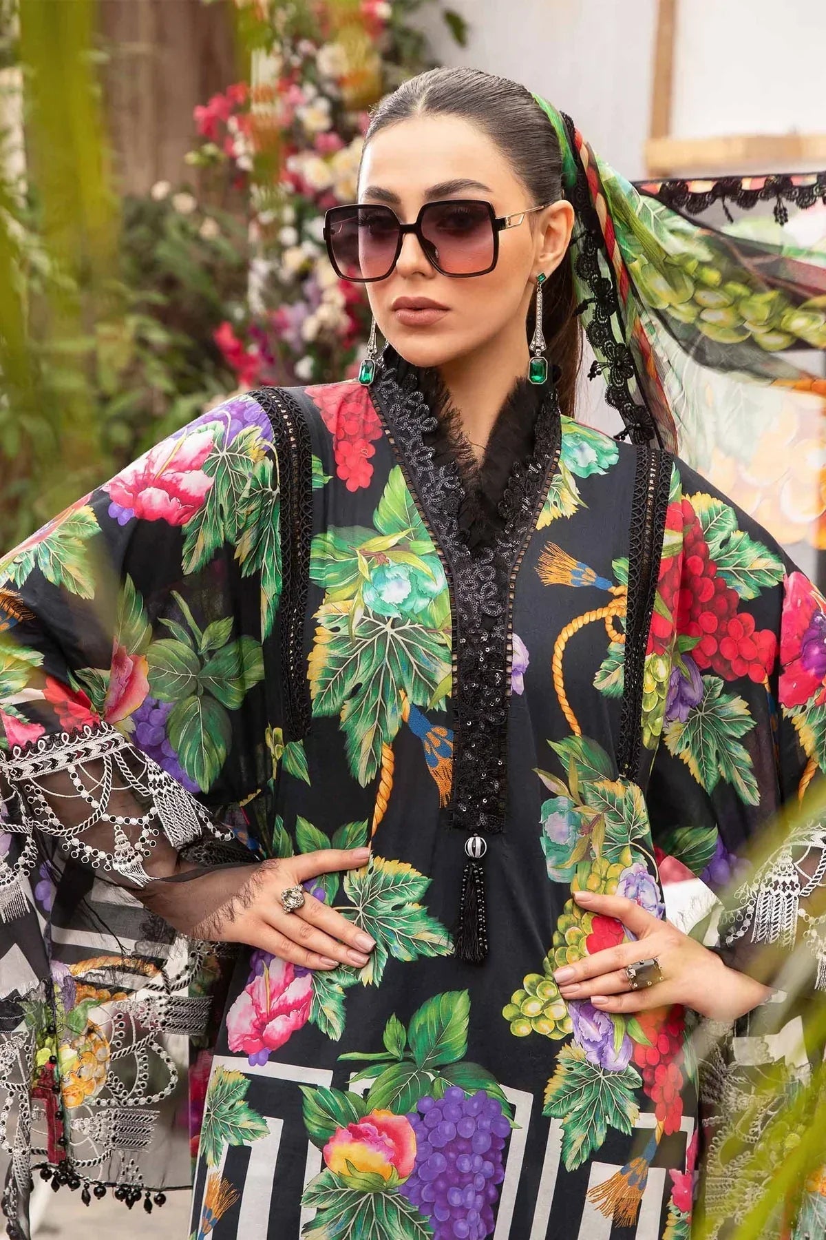 Maria B | M Prints Spring 24 | MPT-2108-B -  Maria B Luxury - Original Designer Dress - House of Maryam