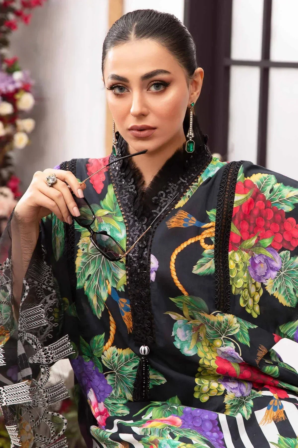 Maria B | M Prints Spring 24 | MPT-2108-B -  Maria B Luxury - Original Designer Dress - House of Maryam