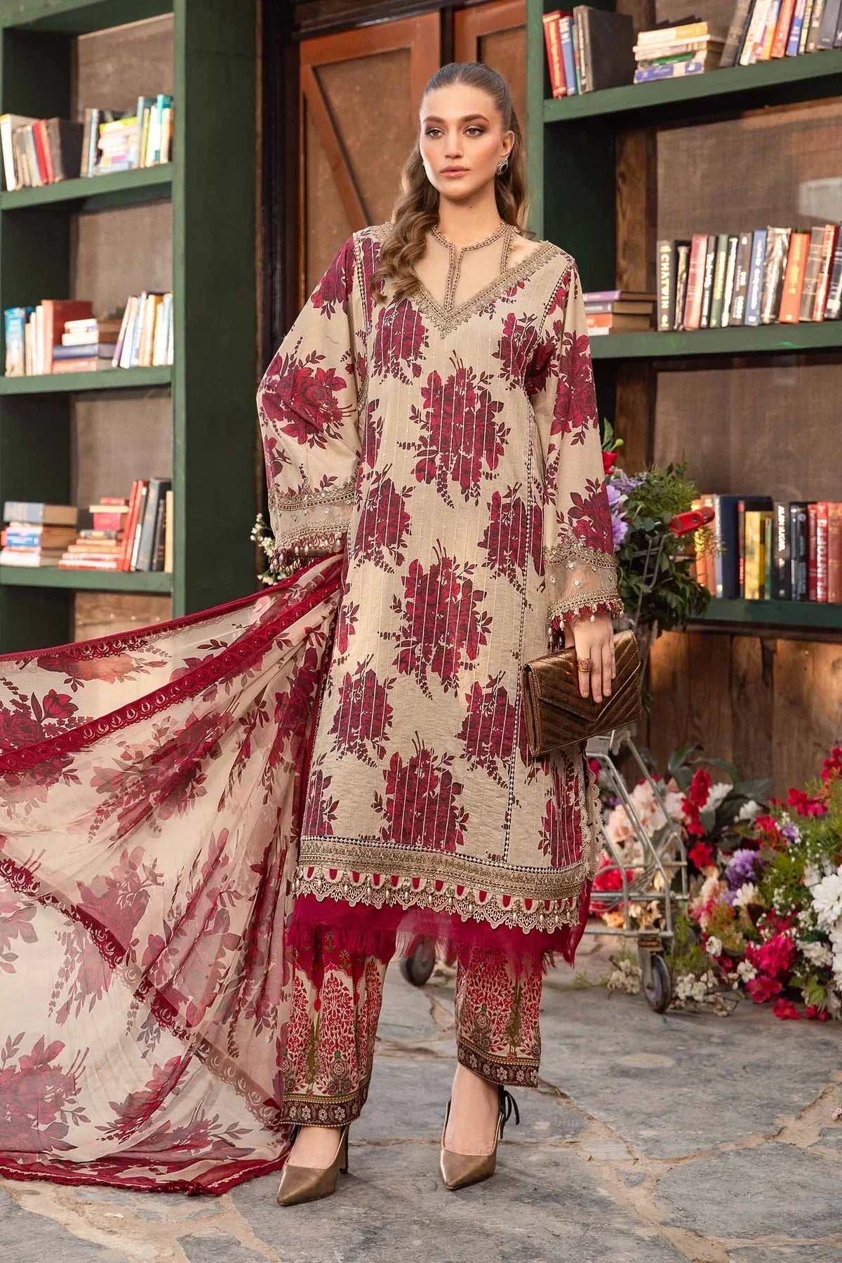 Maria B | M Prints Spring 24 | MPT-2110-A -  Maria B Luxury - Original Designer Dress - House of Maryam