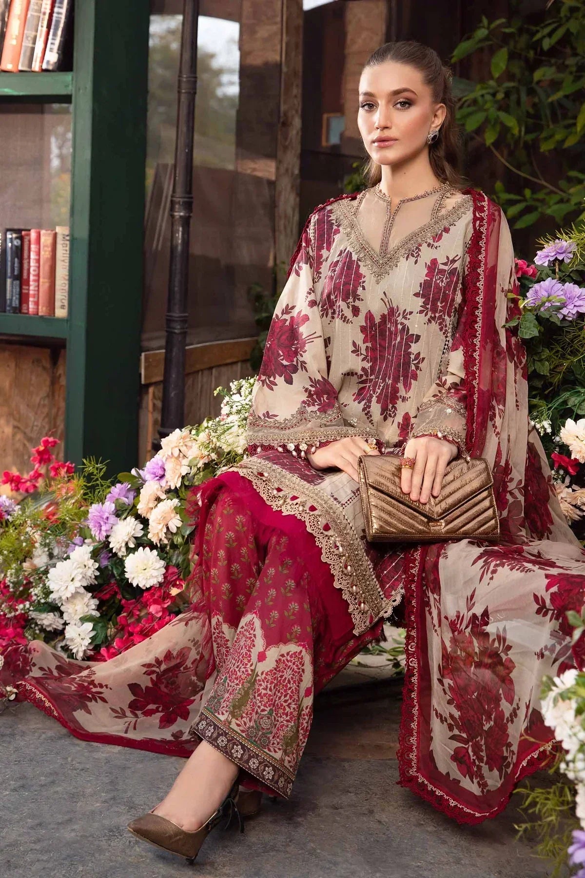 Maria B | M Prints Spring 24 | MPT-2110-A -  Maria B Luxury - Original Designer Dress - House of Maryam
