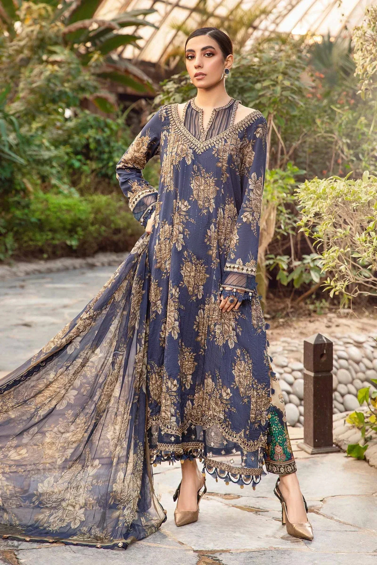 Maria B | M Prints Spring 24 | MPT-2110-B -  Maria B Luxury - Original Designer Dress - House of Maryam