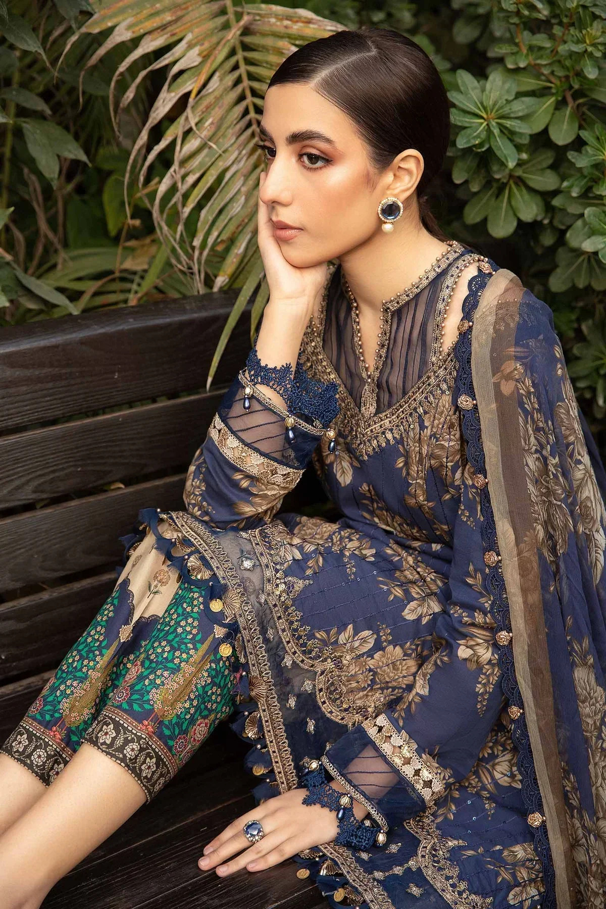 Maria B | M Prints Spring 24 | MPT-2110-B -  Maria B Luxury - Original Designer Dress - House of Maryam