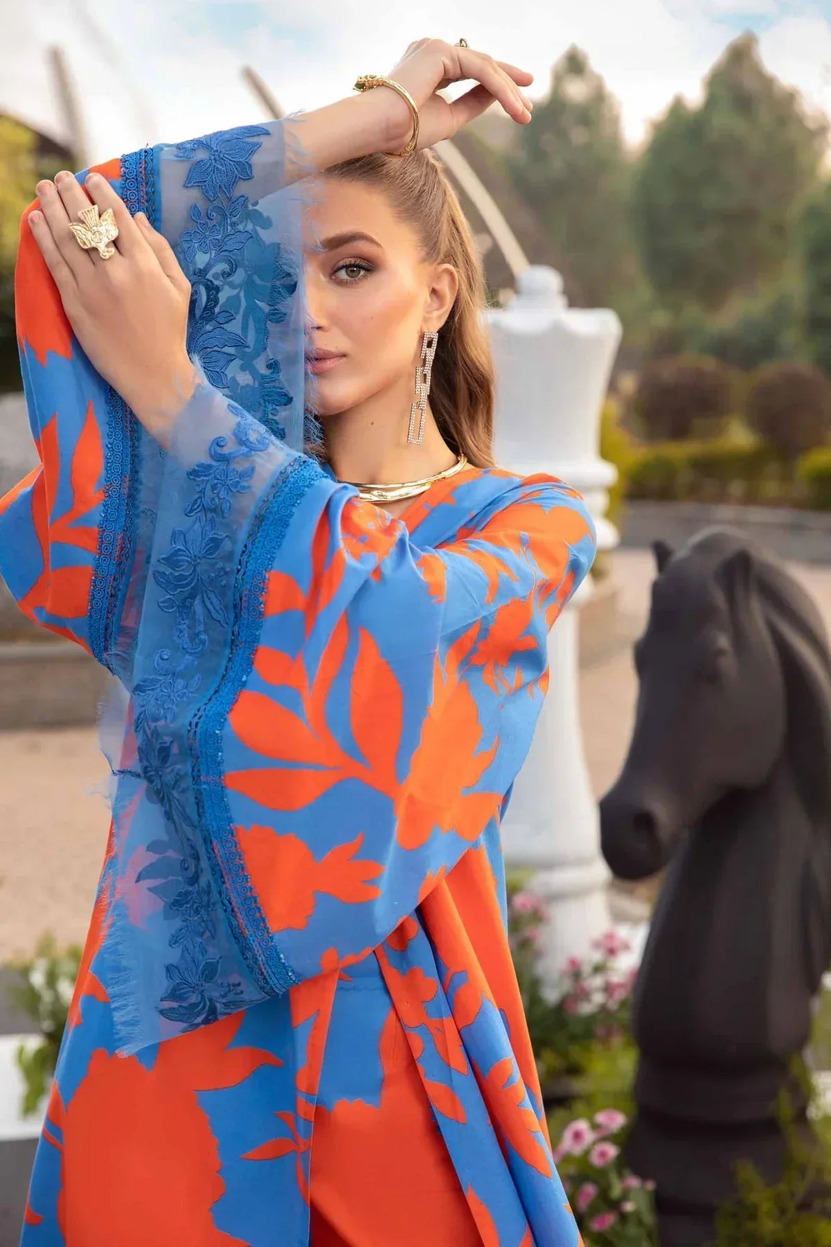 Maria B | M Prints Spring 24 | MPT-2111-B -  Maria B Luxury - Original Designer Dress - House of Maryam