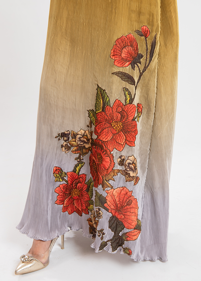 Maria Osama Khan | Claire Pleated Silk | Honeycomb -  Maria Osama Khan Formal - Original Designer Dress - House of Maryam