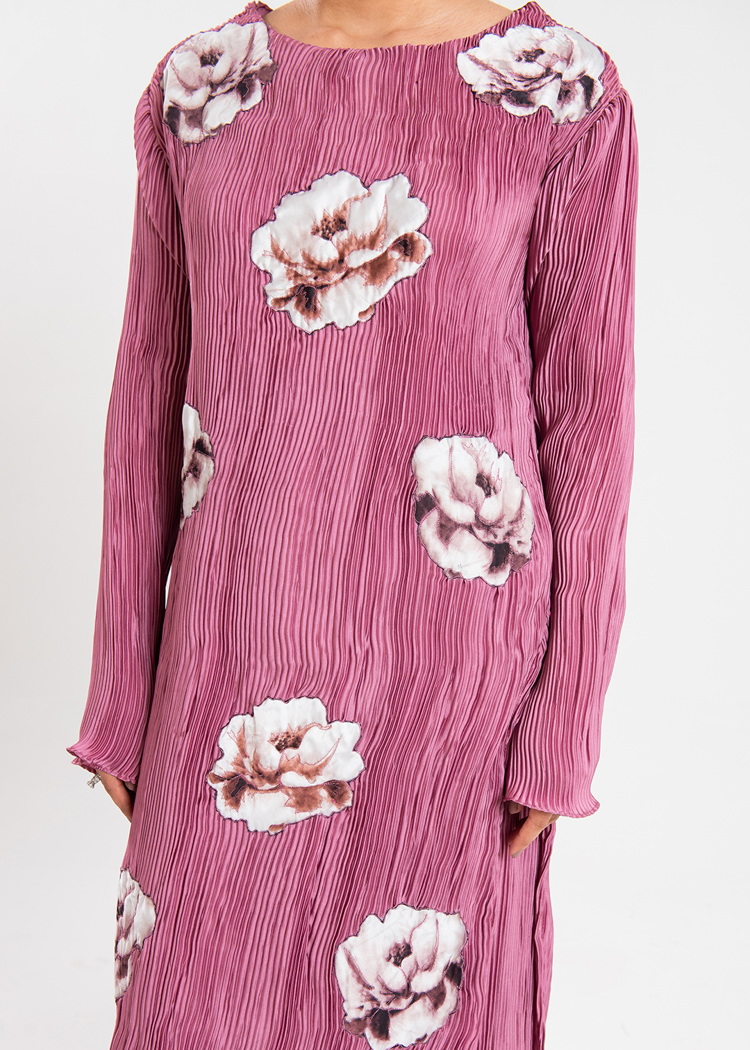 Maria Osama Khan | Claire Pleated Silk | Rosy -  Maria Osama Khan Formal - Original Designer Dress - House of Maryam