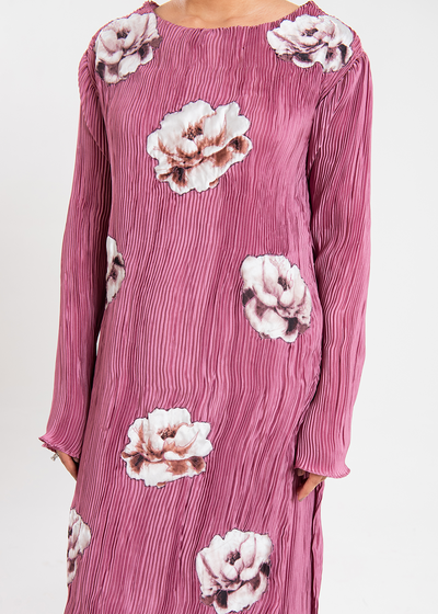 Maria Osama Khan | Claire Pleated Silk | Rosy -  Maria Osama Khan Formal - Original Designer Dress - House of Maryam