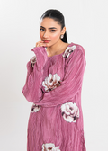 Maria Osama Khan | Claire Pleated Silk | Rosy by Designer Maria Osama Khan - House of Maryam - Pakistani Designer Ethnic Wear in {{ shop.shopifyCountryName }}