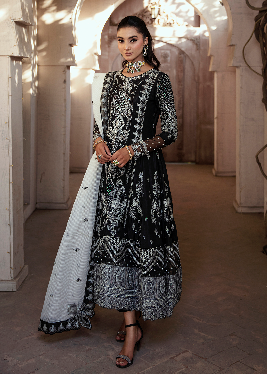 Maria Osama Khan | Rang e Noor Eid Edit | Neel Kamal-Black by Designer Maria Osama Khan - House of Maryam - Pakistani Designer Ethnic Wear in {{ shop.shopifyCountryName }}