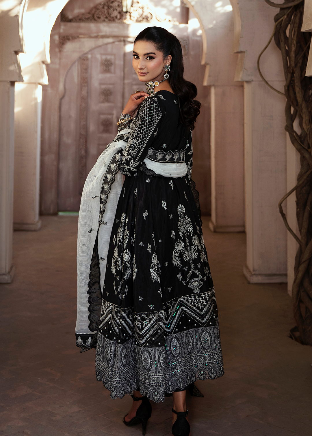 Maria Osama Khan | Rang e Noor Eid Edit | Neel Kamal-Black by Designer Maria Osama Khan - House of Maryam - Pakistani Designer Ethnic Wear in {{ shop.shopifyCountryName }}