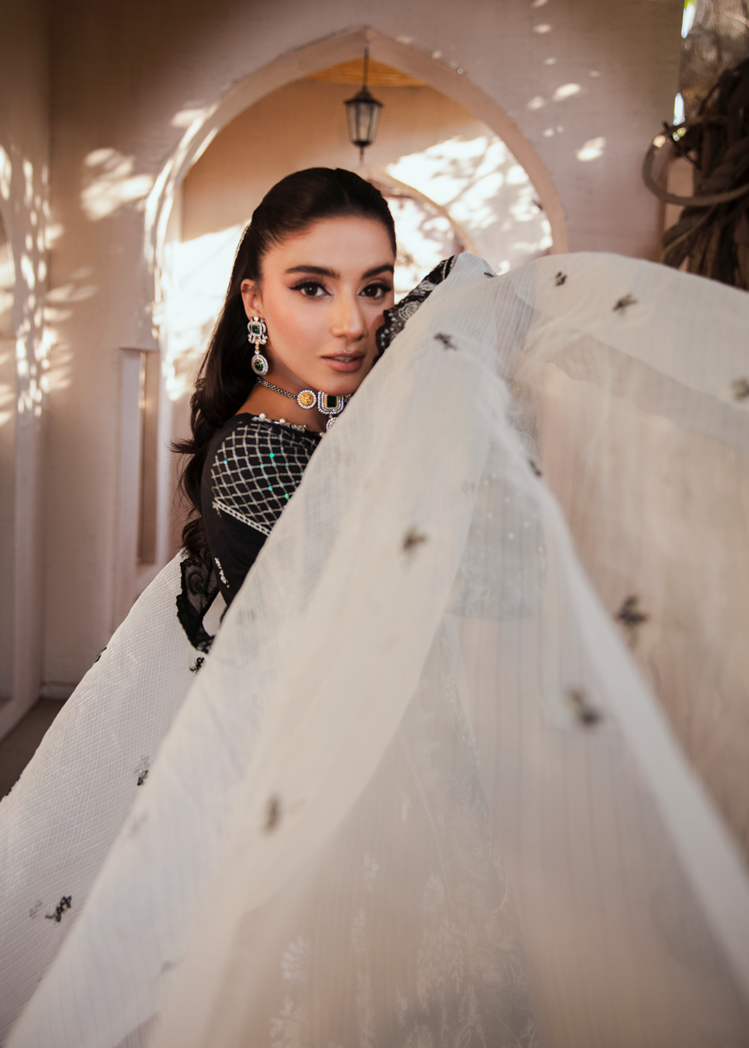Maria Osama Khan | Rang e Noor Eid Edit | Neel Kamal-Black -  Maria Osama Khan Formal - Original Designer Dress - House of Maryam