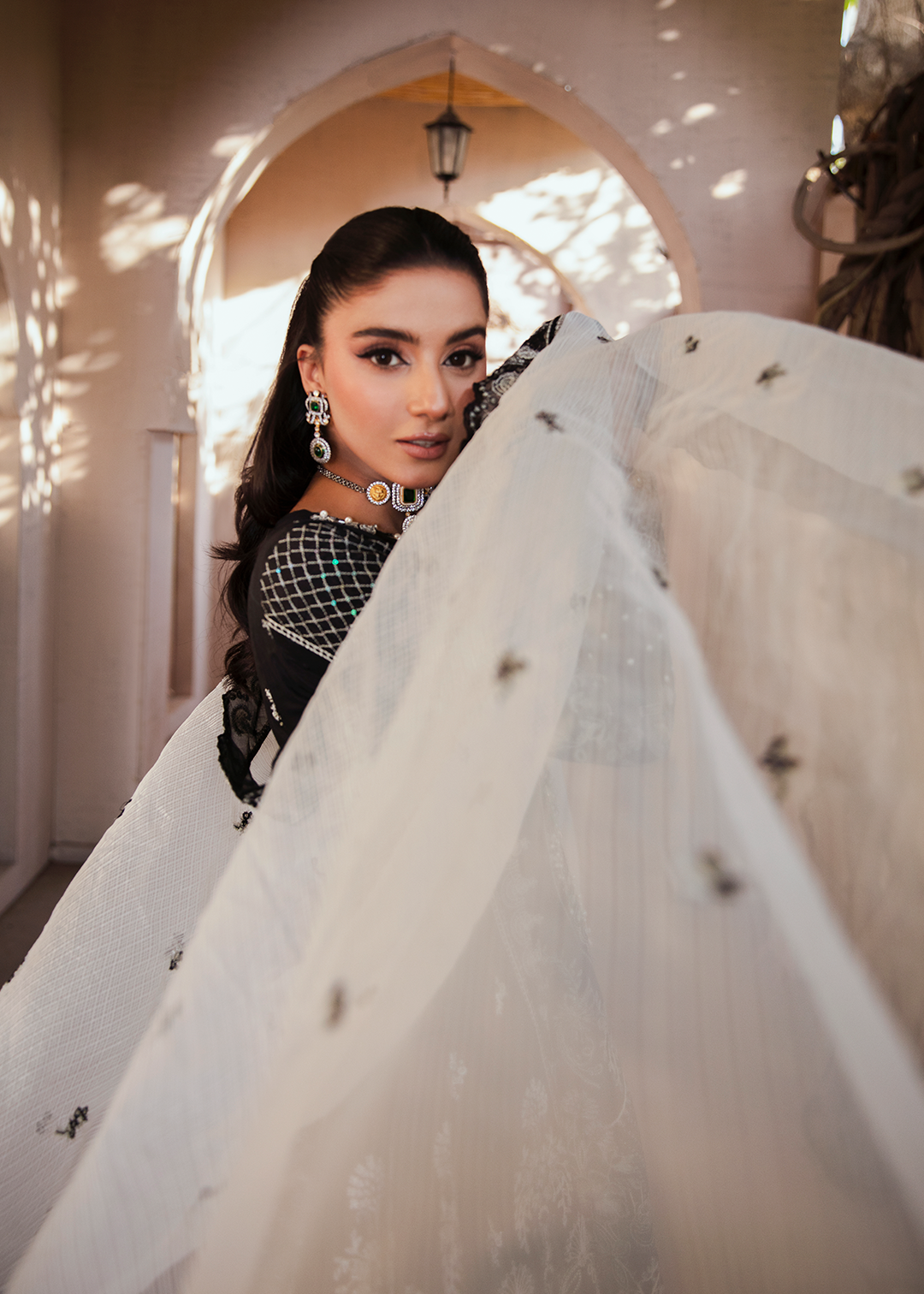 Maria Osama Khan | Rang e Noor Eid Edit | Neel Kamal-Black by Designer Maria Osama Khan - House of Maryam - Pakistani Designer Ethnic Wear in {{ shop.shopifyCountryName }}