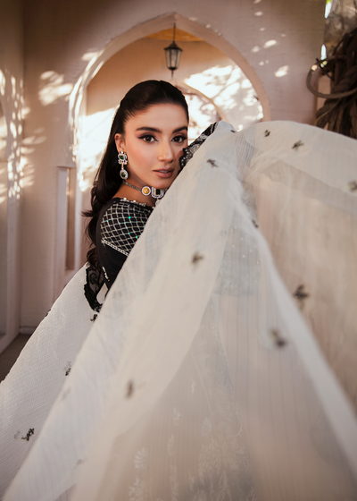 Maria Osama Khan | Rang e Noor Eid Edit | Neel Kamal-Black -  Maria Osama Khan Formal - Original Designer Dress - House of Maryam