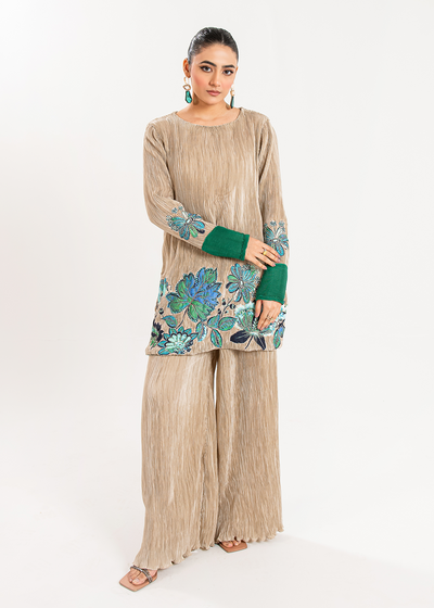 Maria Osama Khan | Claire Pleated Silk | Stardust -  Maria Osama Khan Formal - Original Designer Dress - House of Maryam