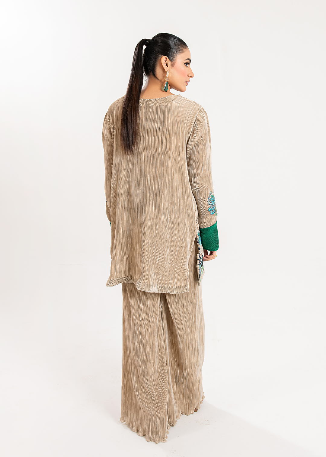 Maria Osama Khan | Claire Pleated Silk | Stardust by Designer Maria Osama Khan - House of Maryam - Pakistani Designer Ethnic Wear in {{ shop.shopifyCountryName }}