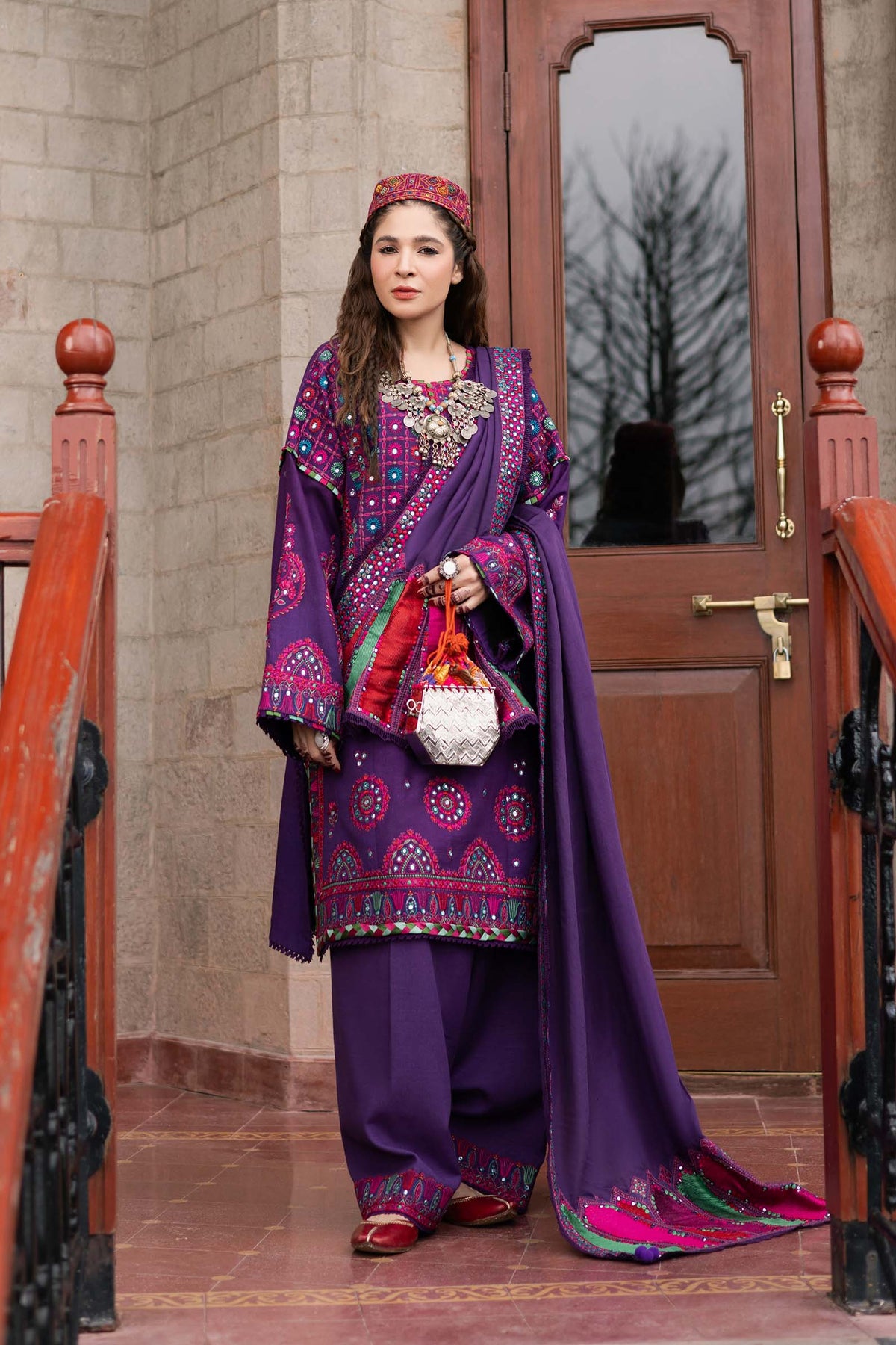 Maryam Hussain | Silk Edit |  Plum -  Maryam Hussain Ladies Clothes - Original Designer Dress - House of Maryam