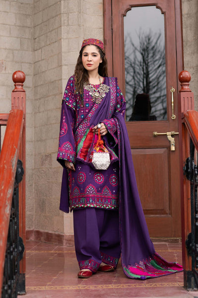 Maryam Hussain | Silk Edit |  Plum -  Maryam Hussain Ladies Clothes - Original Designer Dress - House of Maryam