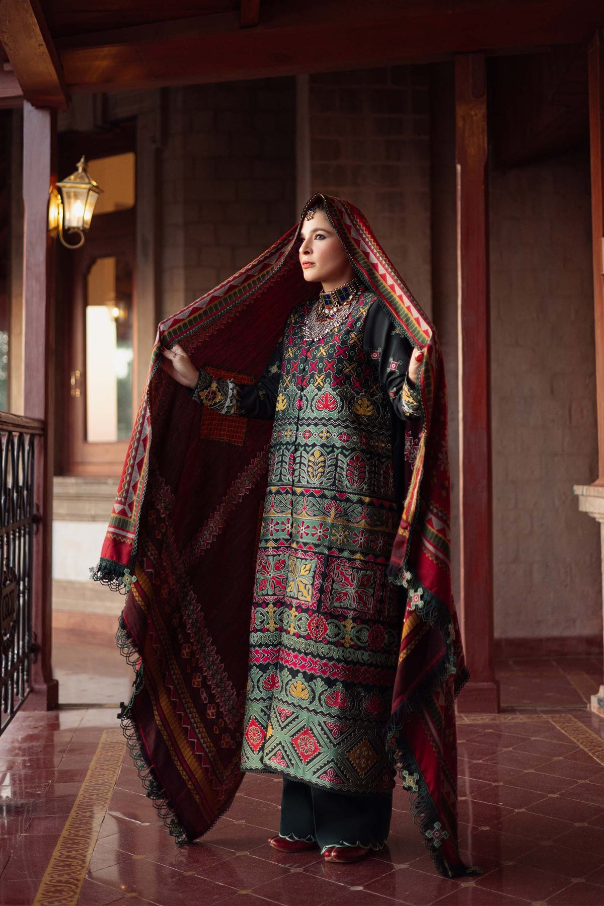 Maryam Hussain | Silk Edit |  Forest -  Maryam Hussain Ladies Clothes - Original Designer Dress - House of Maryam