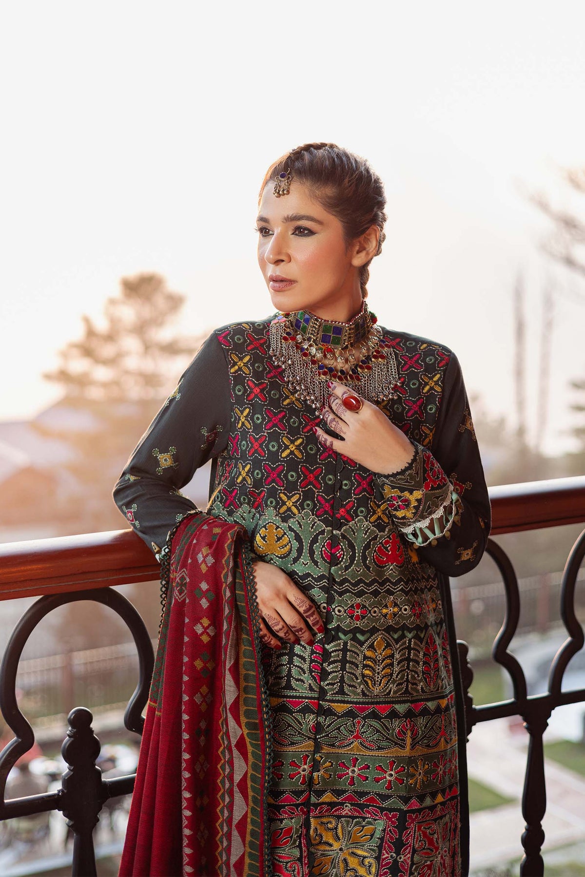 Maryam Hussain | Silk Edit |  Forest -  Maryam Hussain Ladies Clothes - Original Designer Dress - House of Maryam