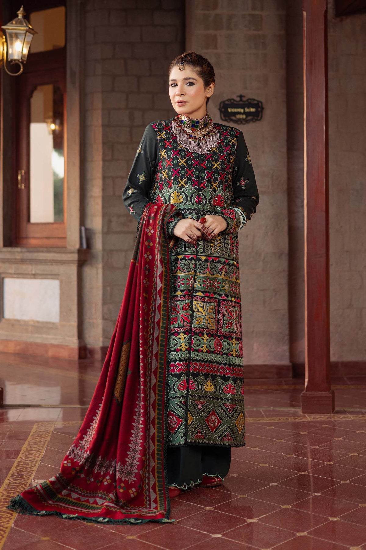 Maryam Hussain | Silk Edit |  Forest -  Maryam Hussain Ladies Clothes - Original Designer Dress - House of Maryam