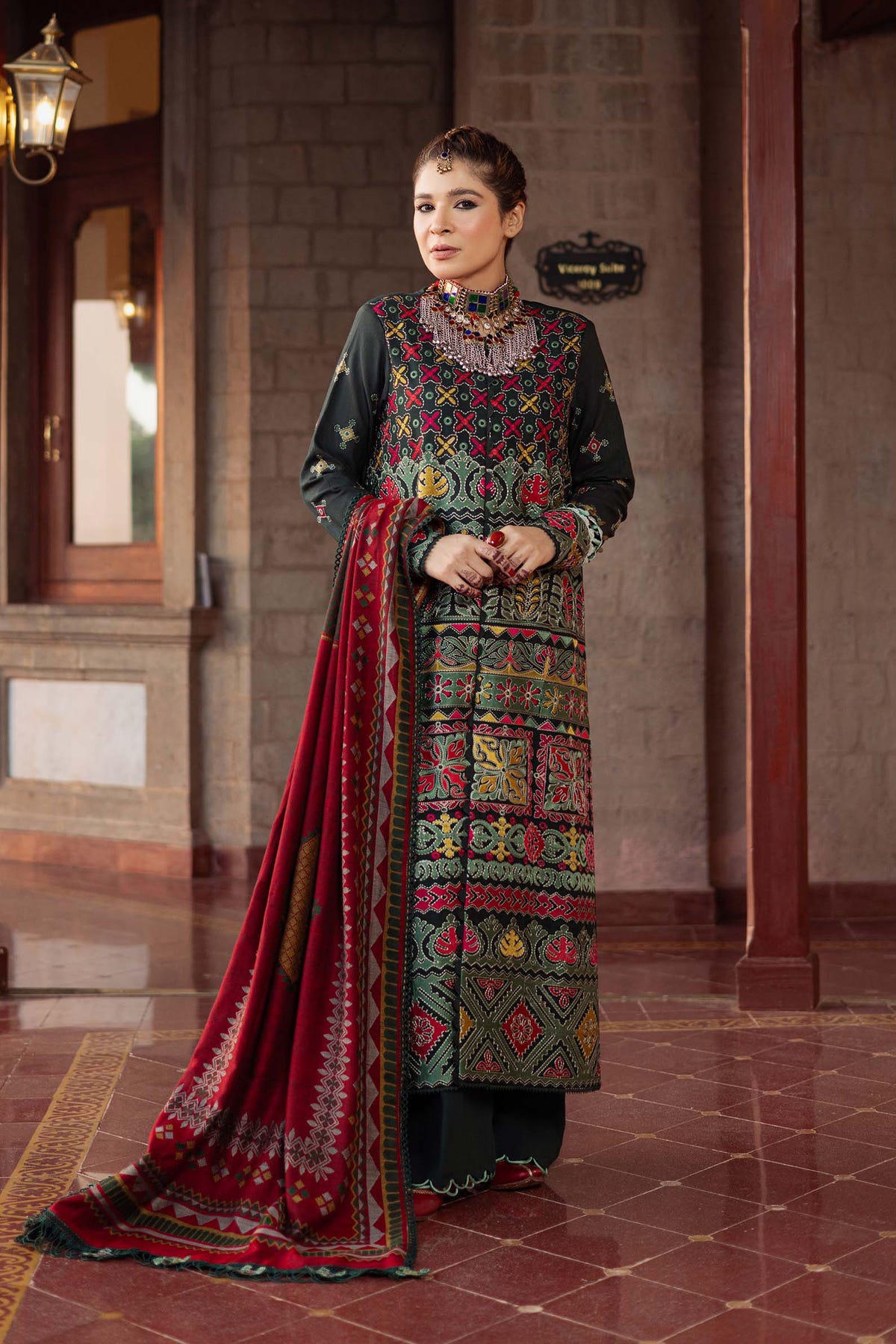 Maryam Hussain | Silk Edit |  Forest -  Maryam Hussain Ladies Clothes - Original Designer Dress - House of Maryam