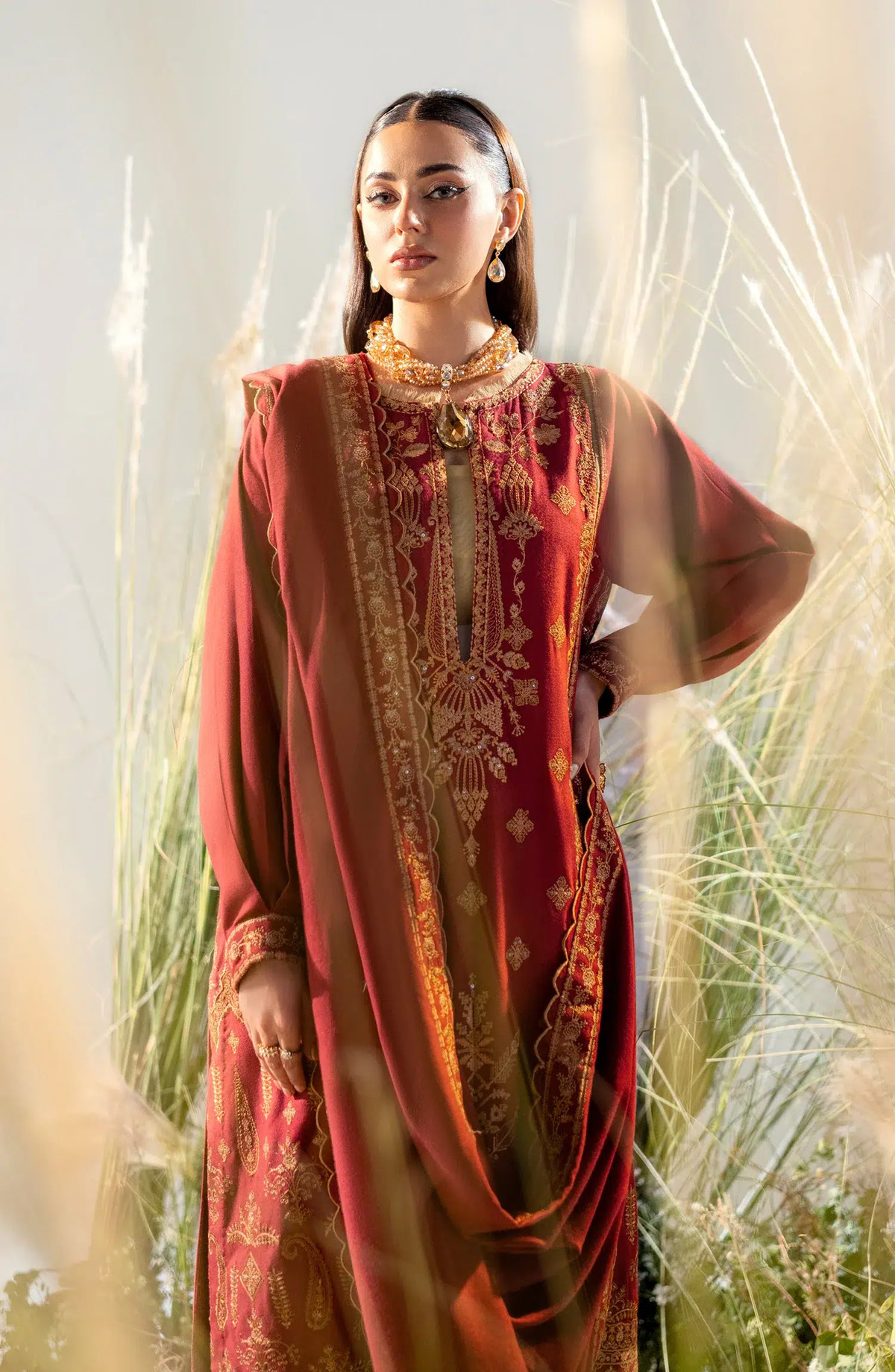 Maryum N Maria | Shehr Bano Winter 23 | HAESEL MW23558 -  Maryum N Maria Luxury - Original Designer Dress - House of Maryam