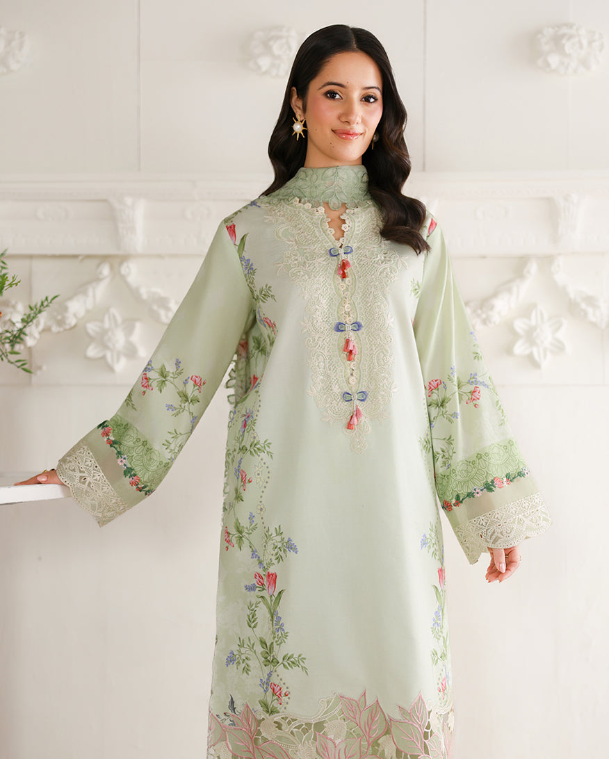 Roheenaz | Sunlit Tales Printed Embroidered Edit | Meadow Glow-4