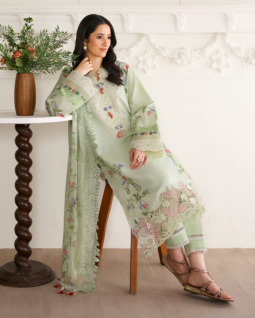 Roheenaz | Sunlit Tales Printed Embroidered Edit | Meadow Glow-5