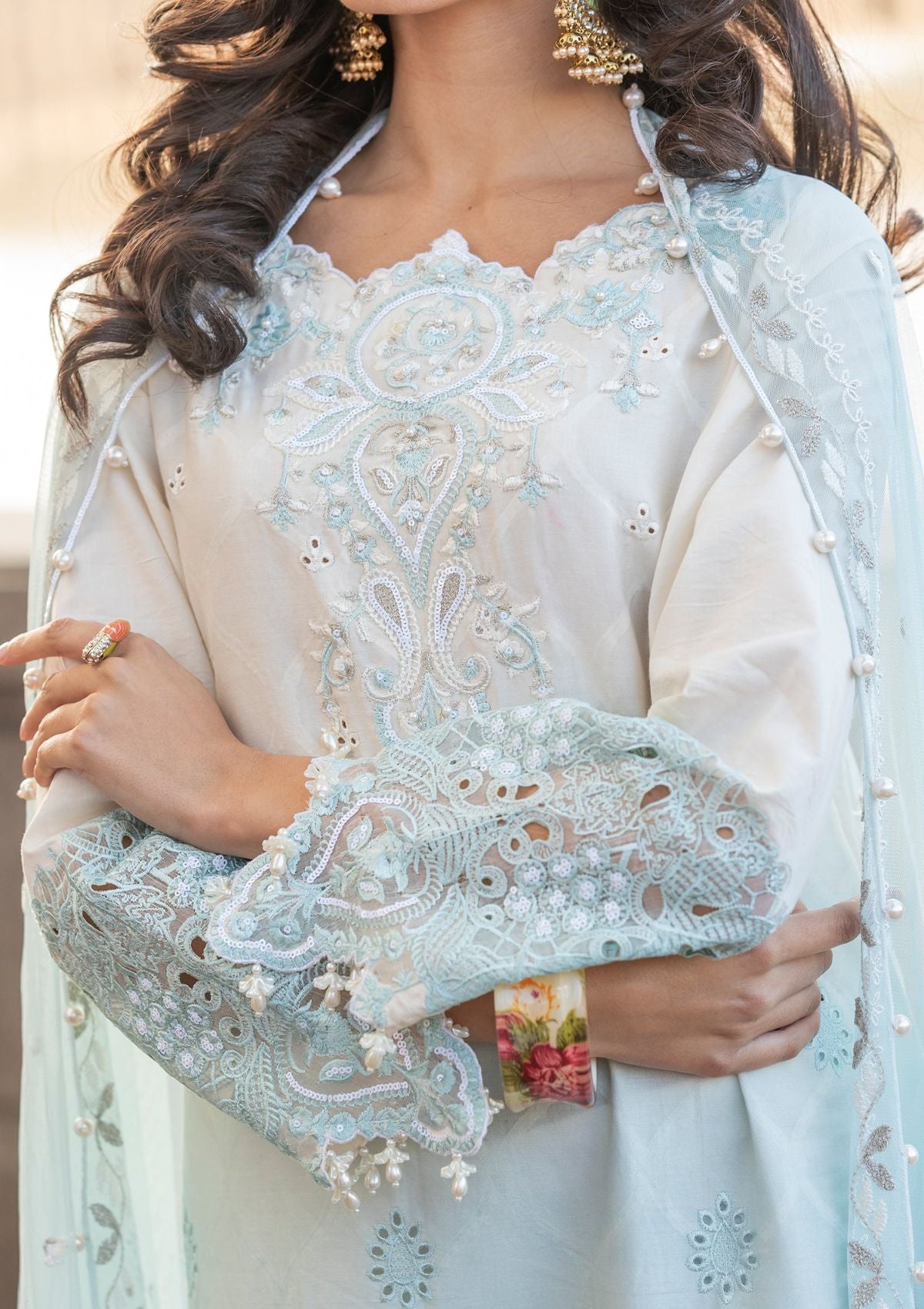 Meem | Luxury Eid Lawn 24 | MD-07 BLUE -  Meem Luxury - Original Designer Dress - House of Maryam