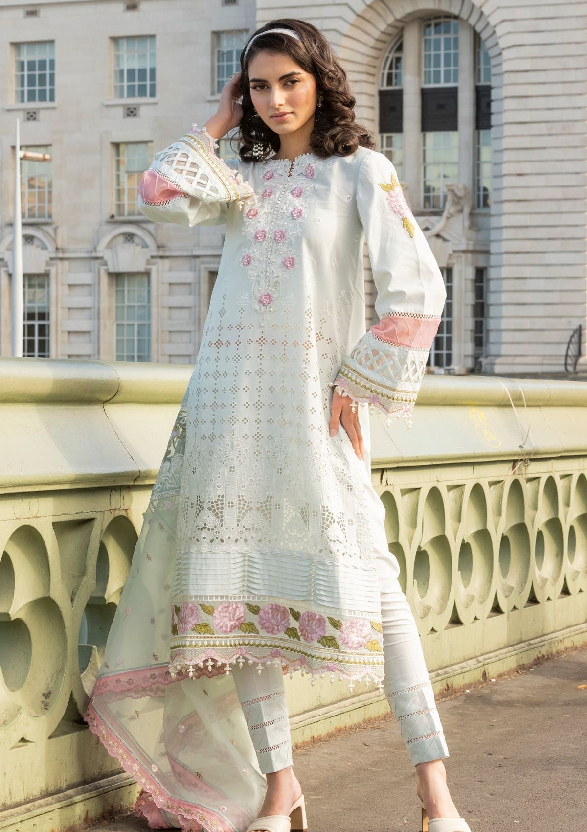Meem | Luxury Eid Lawn 24 | MD-09 LIGHT BLUE -  Meem Luxury - Original Designer Dress - House of Maryam