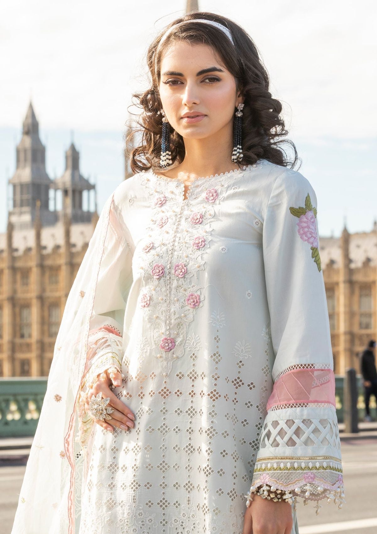 Meem | Luxury Eid Lawn 24 | MD-09 LIGHT BLUE -  Meem Luxury - Original Designer Dress - House of Maryam
