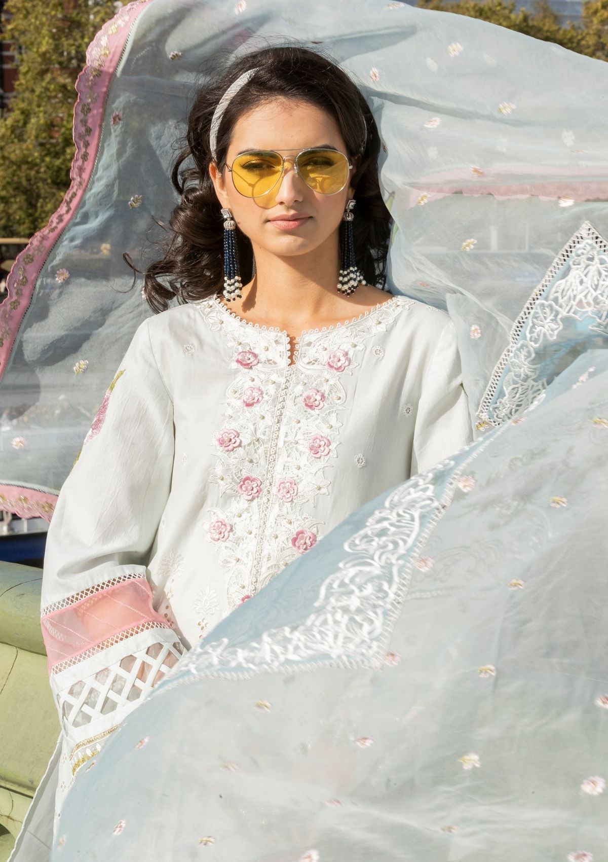 Meem | Luxury Eid Lawn 24 | MD-09 LIGHT BLUE -  Meem Luxury - Original Designer Dress - House of Maryam