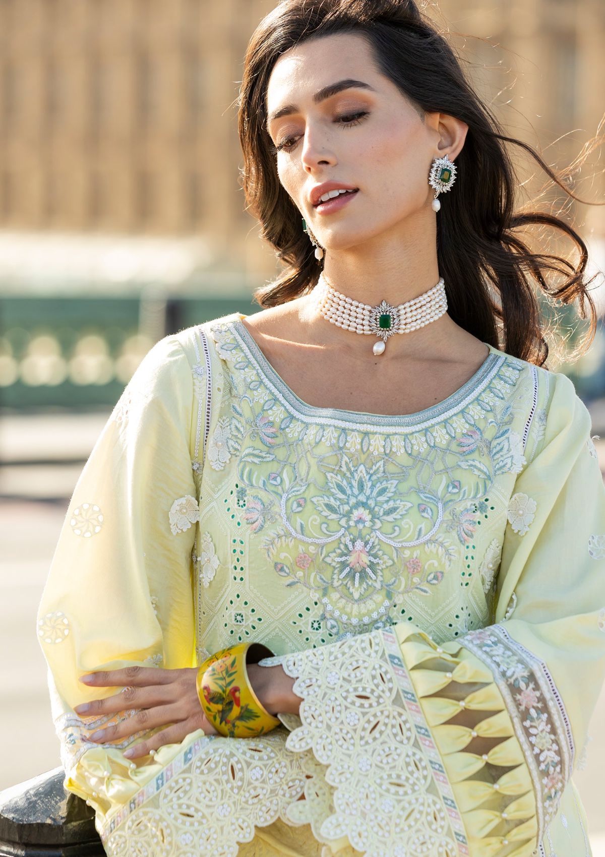 Meem | Luxury Eid Lawn 24 | MD-08 YELLOW -  Meem Luxury - Original Designer Dress - House of Maryam