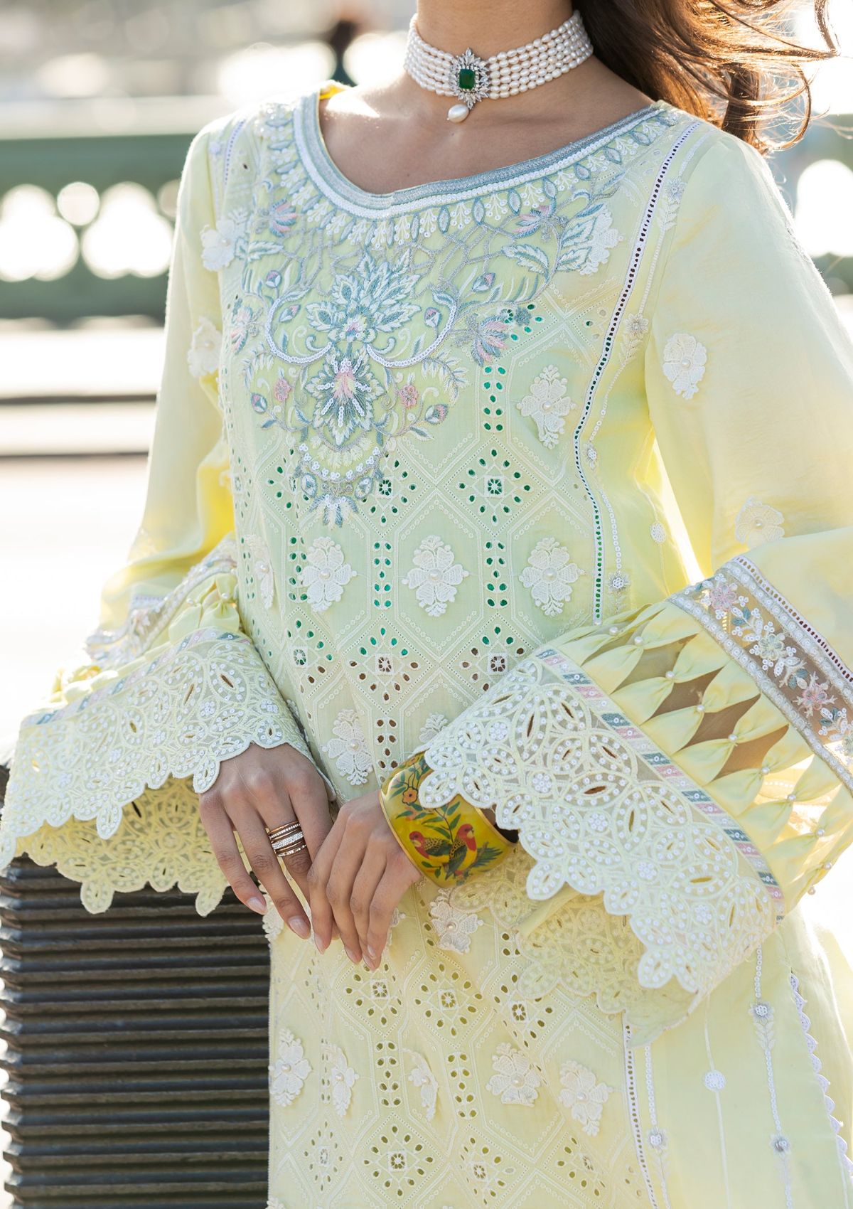 Meem | Luxury Eid Lawn 24 | MD-08 YELLOW -  Meem Luxury - Original Designer Dress - House of Maryam