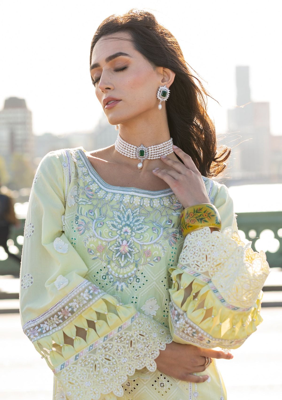 Meem | Luxury Eid Lawn 24 | MD-08 YELLOW -  Meem Luxury - Original Designer Dress - House of Maryam