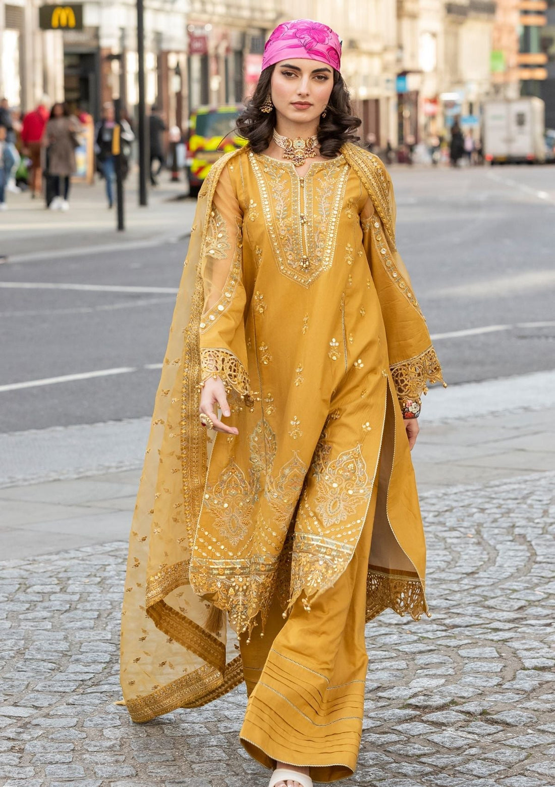 Meem | Luxury Eid Lawn 24 | MD-03 MUSTARD by Designer Meem - House of Maryam - Pakistani Designer Ethnic Wear in {{ shop.shopifyCountryName }}