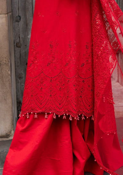 Meem | Luxury Eid Lawn 24 | MD-10 RED -  Meem Luxury - Original Designer Dress - House of Maryam