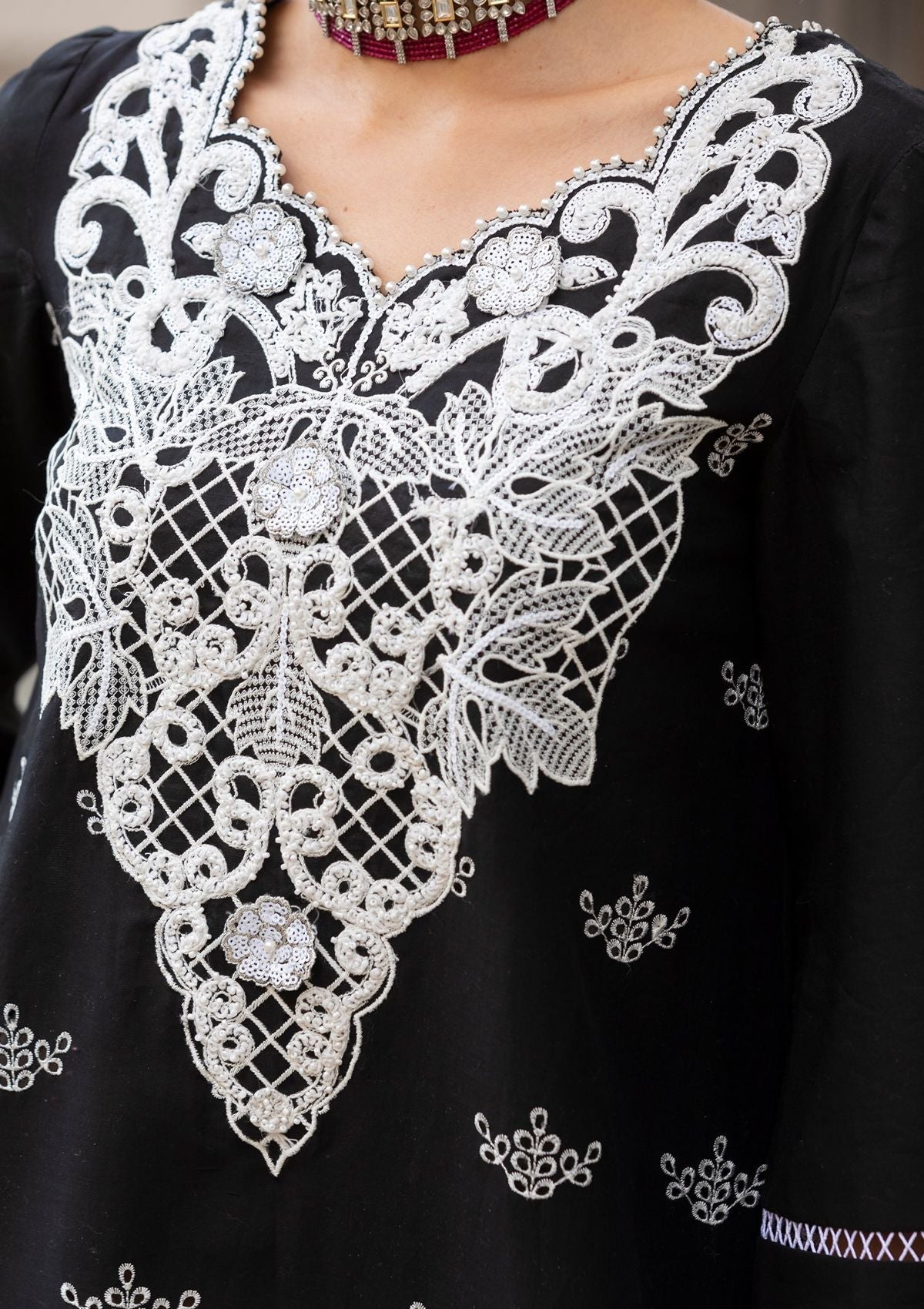 Meem | Luxury Eid Lawn 24 | MD-01 BLACK -  Meem Luxury - Original Designer Dress - House of Maryam