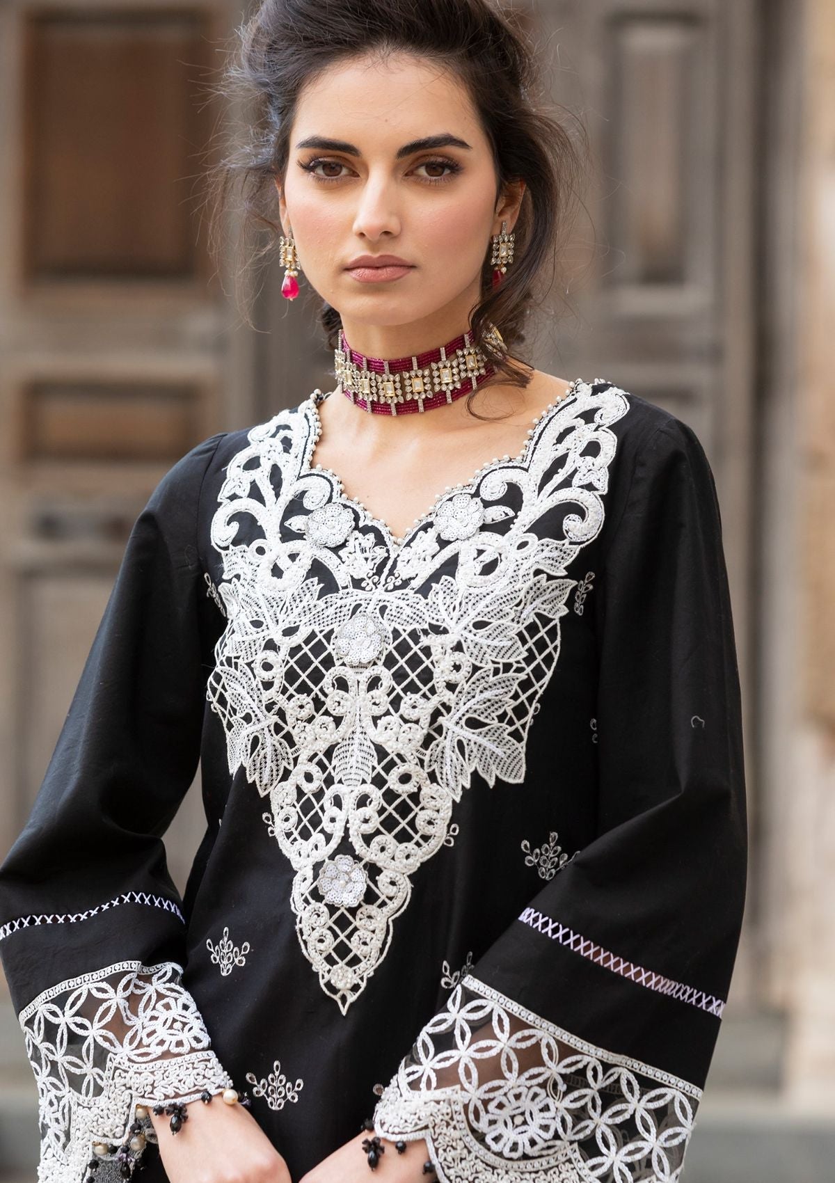 Meem | Luxury Eid Lawn 24 | MD-01 BLACK -  Meem Luxury - Original Designer Dress - House of Maryam