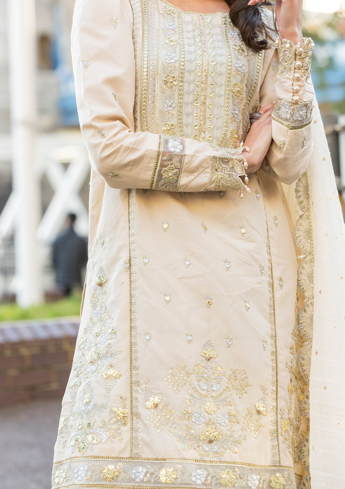 Meem | Luxury Eid Lawn 24 | MD-04 LIGHT SKIN -  Meem Luxury - Original Designer Dress - House of Maryam