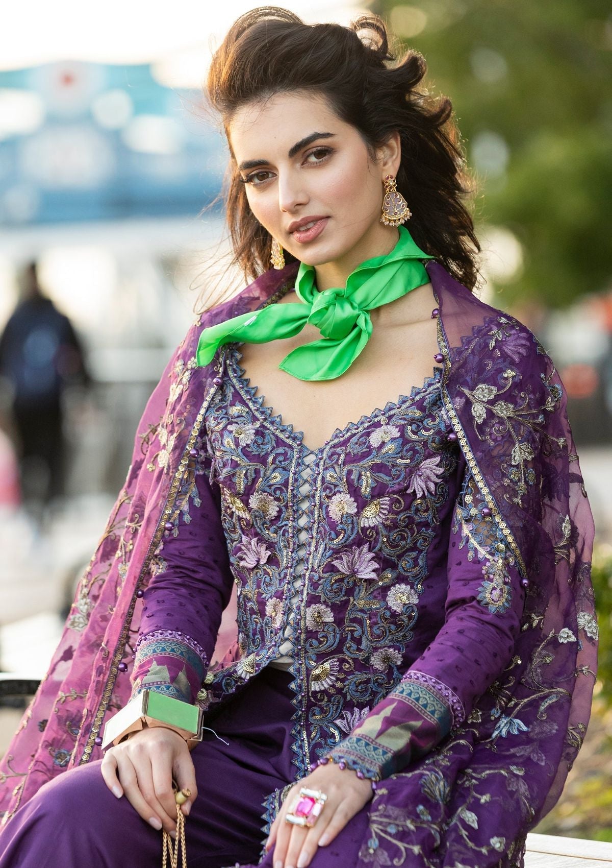 Meem | Luxury Eid Lawn 24 | MD-06 PURPLE -  Meem Luxury - Original Designer Dress - House of Maryam