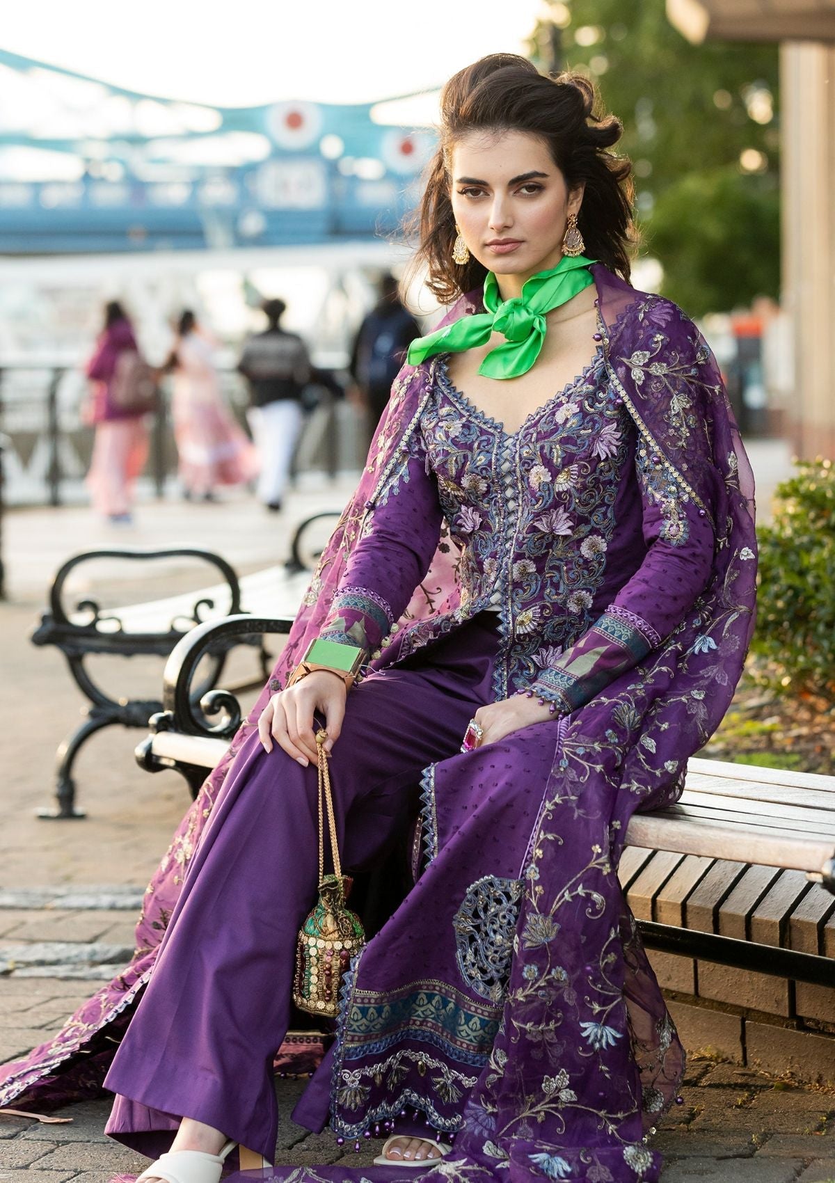 Meem | Luxury Eid Lawn 24 | MD-06 PURPLE -  Meem Luxury - Original Designer Dress - House of Maryam