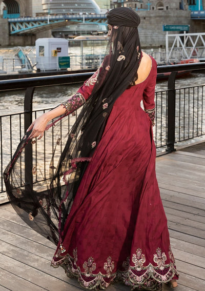 Meem | Luxury Eid Lawn 24 | MD-11 MAROON -  Meem Luxury - Original Designer Dress - House of Maryam