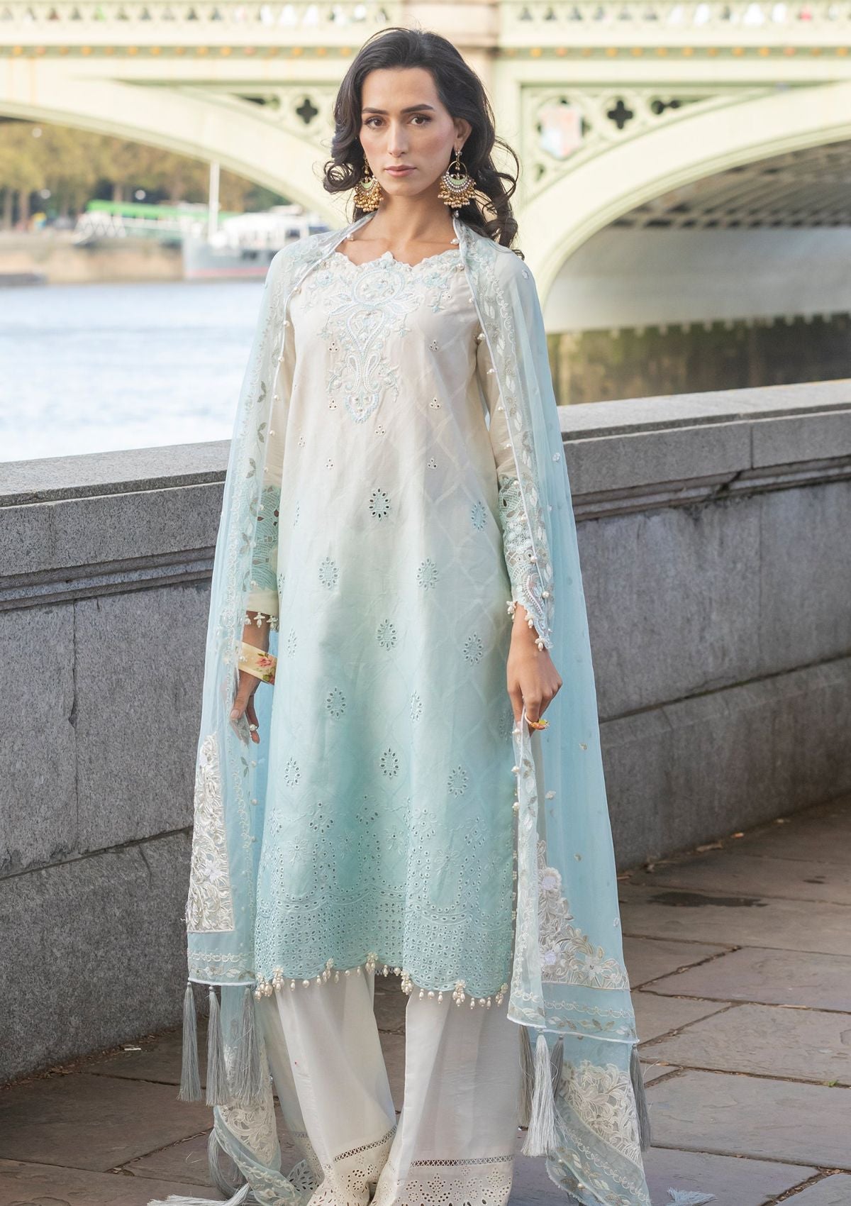 Meem | Luxury Eid Lawn 24 | MD-07 BLUE by Designer Meem - House of Maryam - Pakistani Designer Ethnic Wear in {{ shop.shopifyCountryName }}