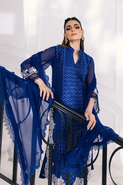 Azure | Embroidered Ensembles 23 | Mellow Breeze -  Azure Formal - Original Designer Dress - House of Maryam